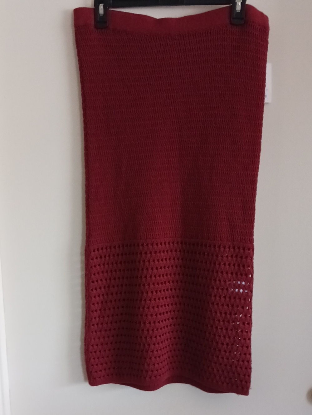 Redish Brown, Crochet Midi Skirt